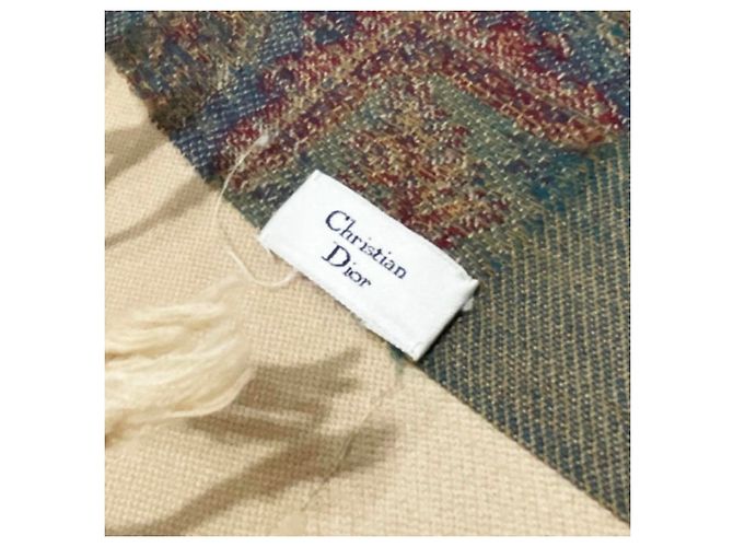 Sciarpa grande Paisley Christian Dior Rosso Multicolore Beige Arancione - vista 8