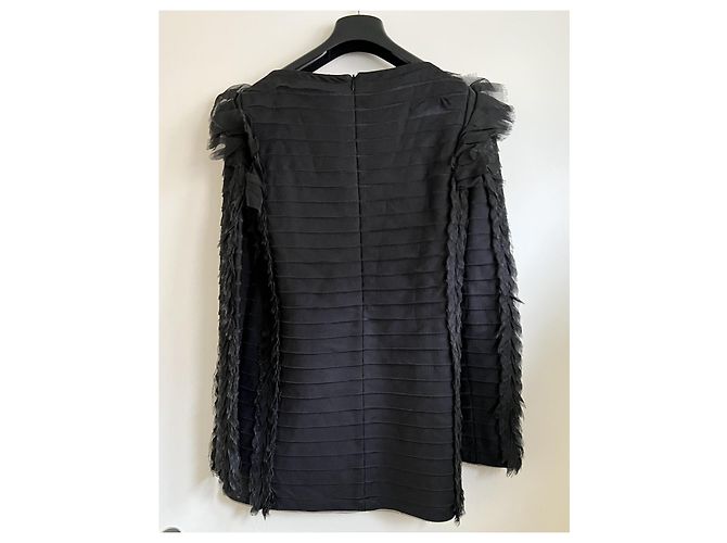 Blusa Chanel in seta e lana nera Taglia 38IT Nero - vista 3