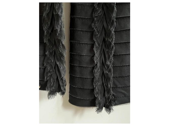 Blusa Chanel in seta e lana nera Taglia 38IT Nero - vista 5