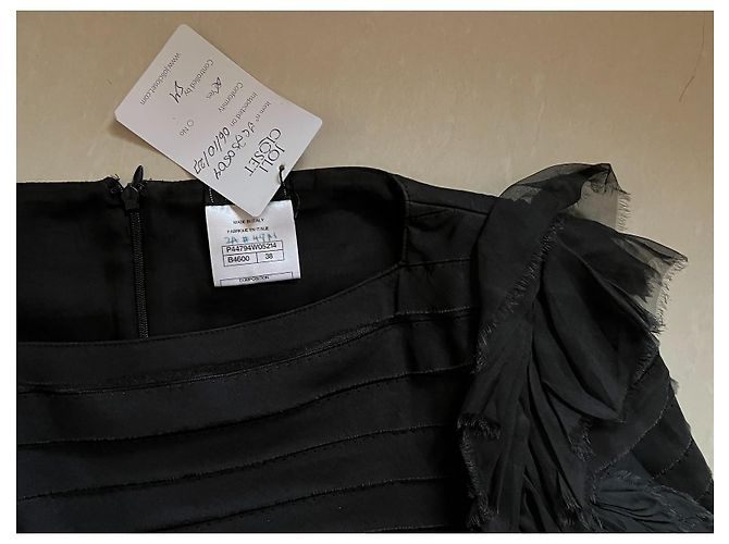 Blusa Chanel in seta e lana nera Taglia 38IT Nero - vista 7
