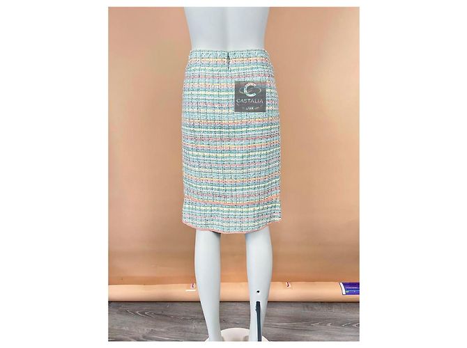 Chanel Jupe en tweed pastel à 6K$ Multicolore - vue 8