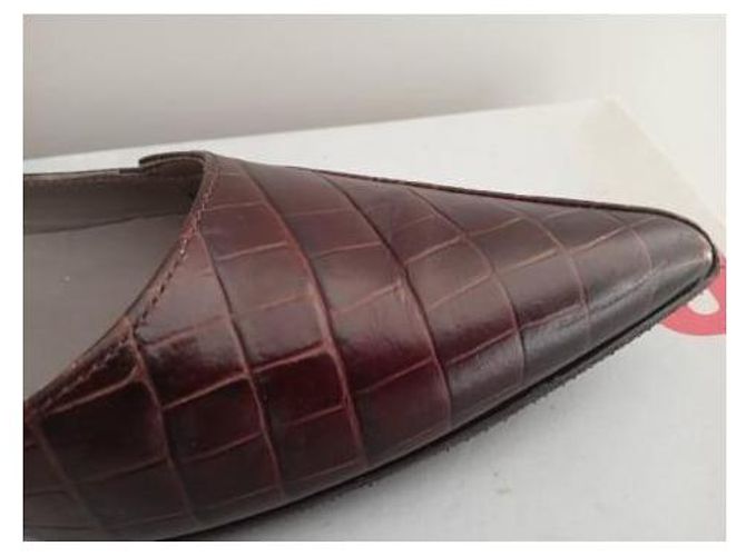 Charles Jourdan Leder Mini Absatzschuhe Schokolade - Ansicht 6