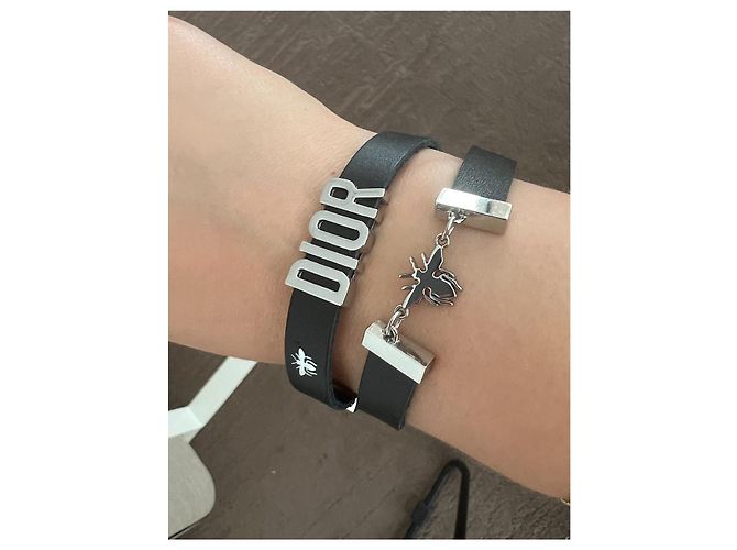 Bracciale Dior a doppio giro ape Argento Silver hardware - vista 2