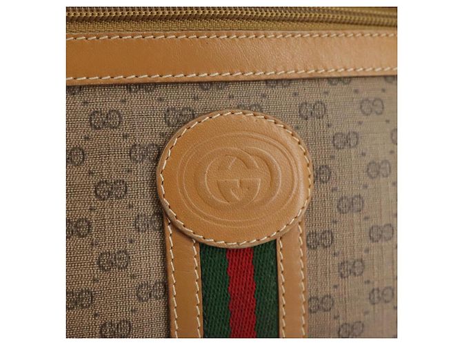 GUCCI Micro GG Supreme Web Sherry Line Borsa a Spalla PVC Beige Rosso Auth th5563 - vista 18