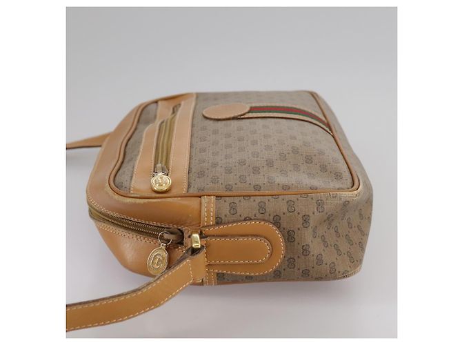 GUCCI Micro GG Supreme Web Sherry Line Borsa a Spalla PVC Beige Rosso Auth th5563 - vista 3