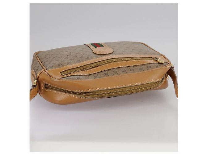 GUCCI Micro GG Supreme Web Sherry Line Borsa a Spalla PVC Beige Rosso Auth th5563 - vista 6
