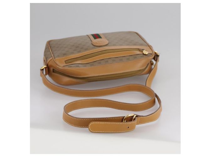 GUCCI Micro GG Supreme Web Sherry Line Borsa a Spalla PVC Beige Rosso Auth th5563 - vista 7