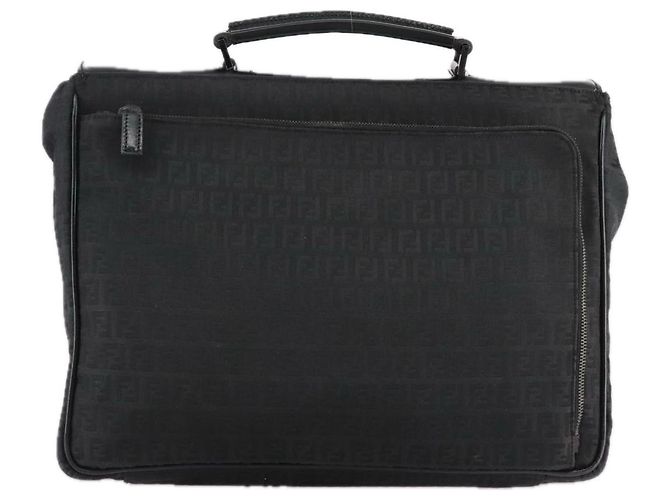 FENDI Zucchino Canvas Aktentasche Schwarz Auth bs20925 - Ansicht 2