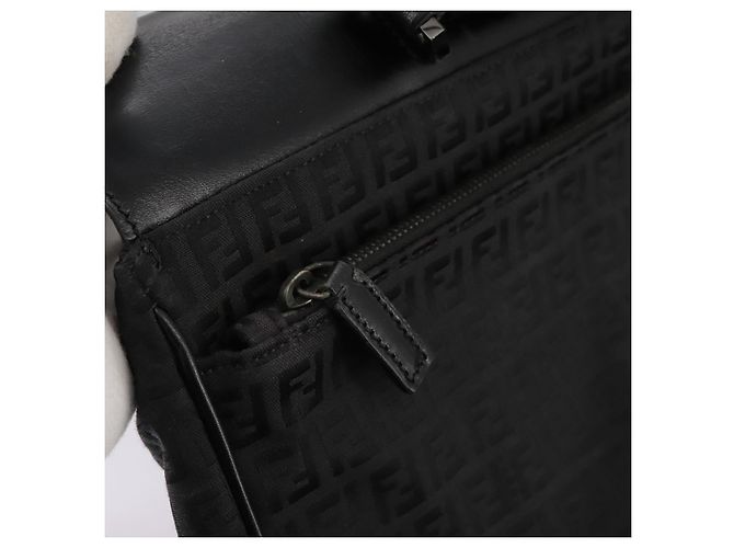 FENDI Zucchino Canvas Aktentasche Schwarz Auth bs20925 - Ansicht 25