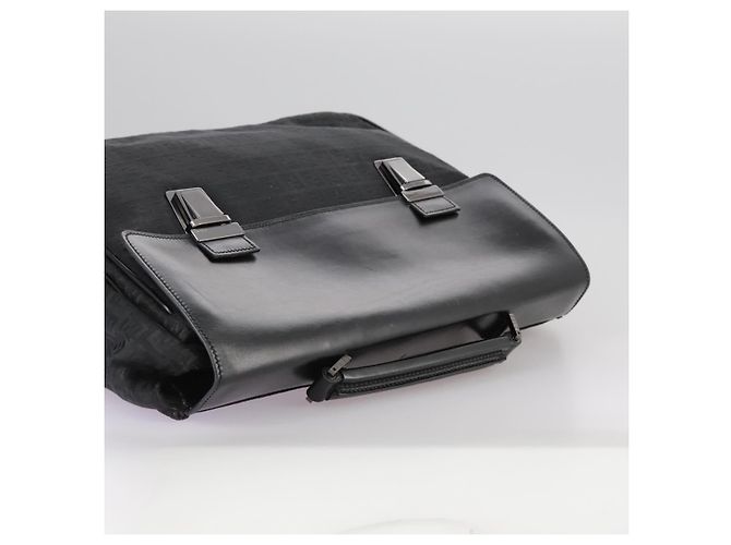 FENDI Zucchino Canvas Aktentasche Schwarz Auth bs20925 - Ansicht 6