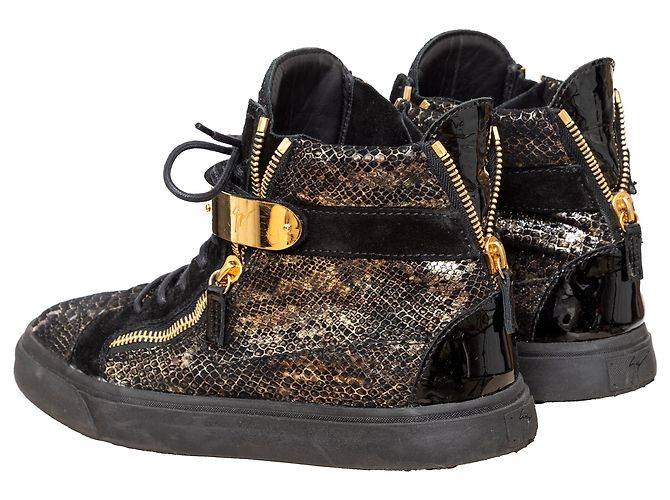 Sneakers stampate in pelle di serpente Giuseppe Zanotti Nero - vista 2