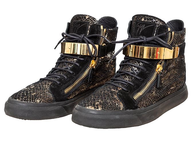 Sneakers stampate in pelle di serpente Giuseppe Zanotti Nero - vista 3