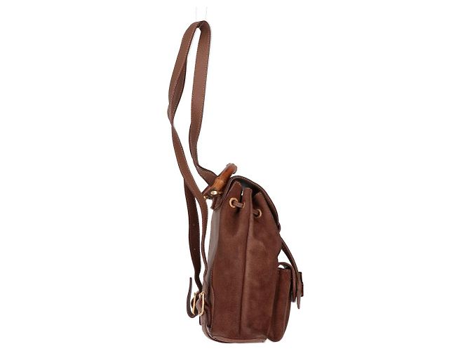 Zaino in suede marrone Gucci - vista 4
