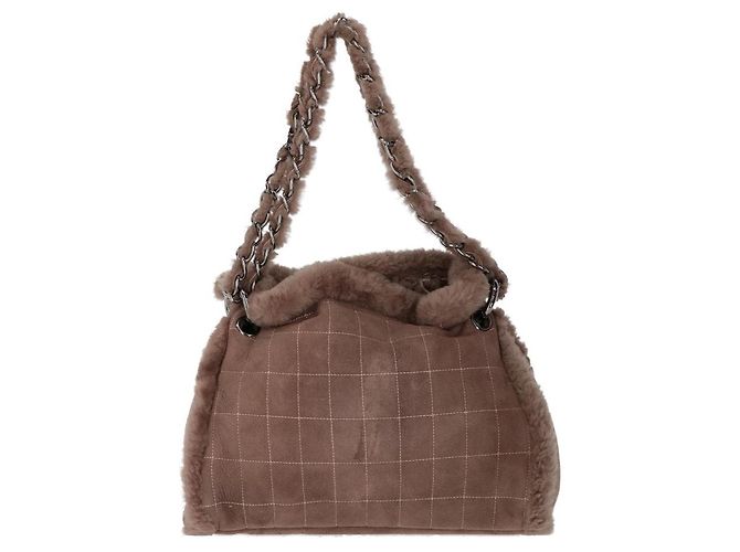 Chanel Beiger Schafsleder-Logo-Beutel - 2000er - Ansicht 2