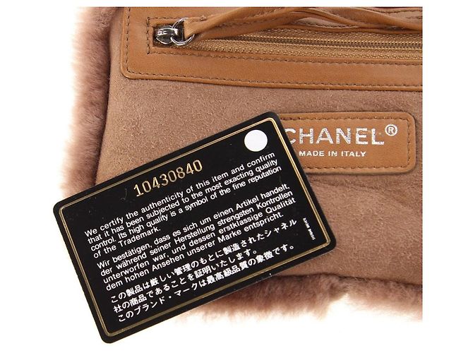 Chanel Beiger Schafsleder-Logo-Beutel - 2000er - Ansicht 9