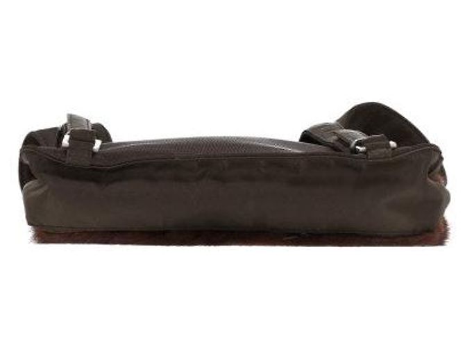 Zaino in nylon marrone e visone Prada - vista 4
