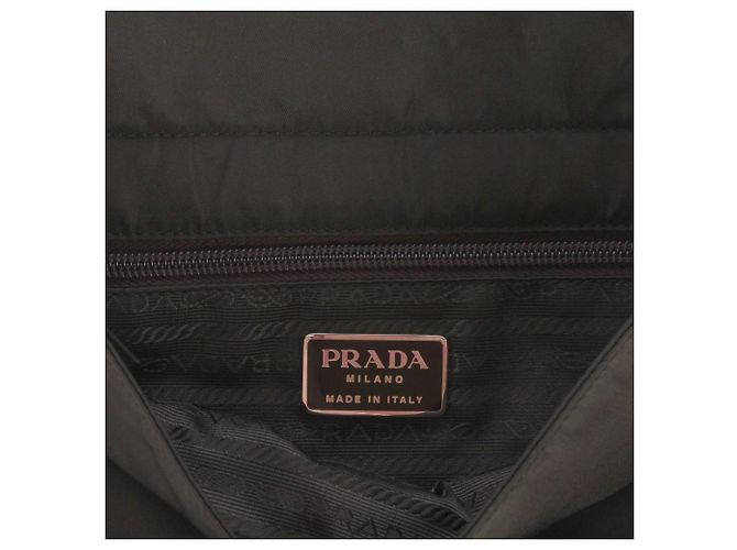 Zaino in nylon marrone e visone Prada - vista 6