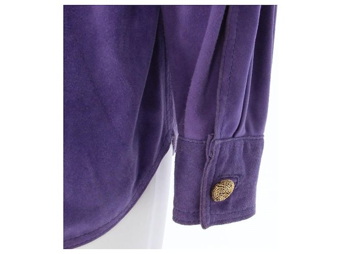 Autre Marque A.N.G.E.L.O. Vintage Cult Lila Wildlederhemd - Ansicht 5