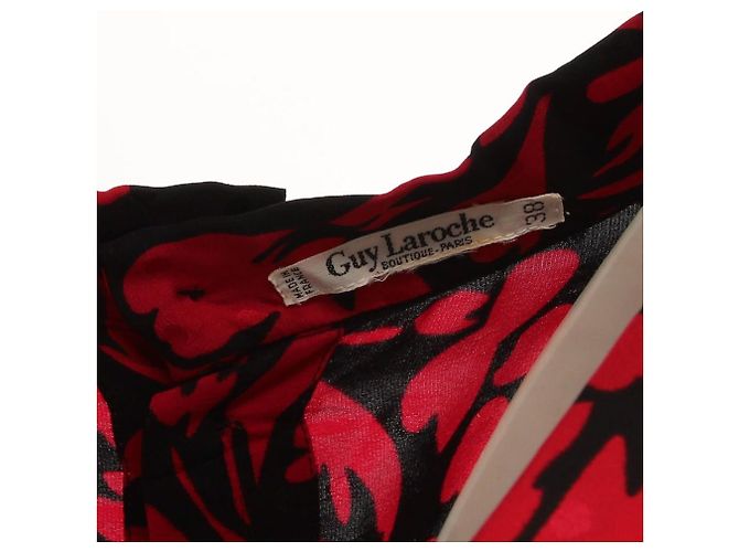 Rot und schwarze Seidenbluse von Guy Laroche Sand - Ansicht 4