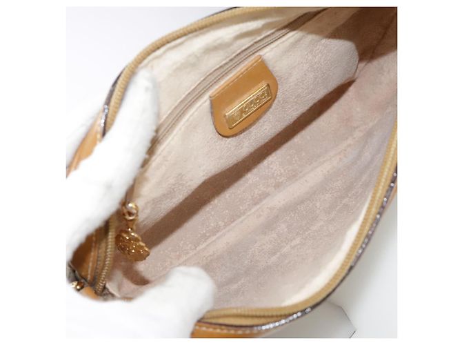 Gucci Borsa a spalla Micro GG Supreme in PVC beige e oro 007 904 0095 Auth bs21045 D'oro - vista 10