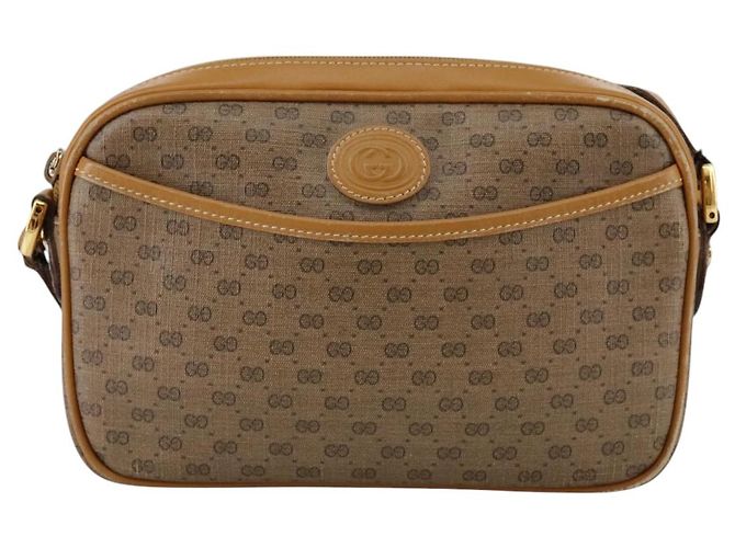 Gucci Borsa a spalla Micro GG Supreme in PVC beige e oro 007 904 0095 Auth bs21045 D'oro - vista 13