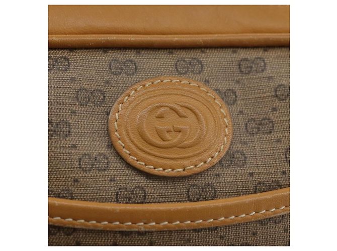 Gucci Borsa a spalla Micro GG Supreme in PVC beige e oro 007 904 0095 Auth bs21045 D'oro - vista 18