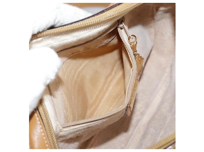 Gucci Borsa a spalla Micro GG Supreme in PVC beige e oro 007 904 0095 Auth bs21045 D'oro - vista 24