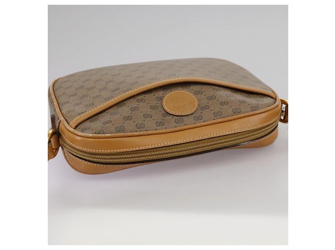 Gucci Borsa a spalla Micro GG Supreme in PVC beige e oro 007 904 0095 Auth bs21045 D'oro - vista 6