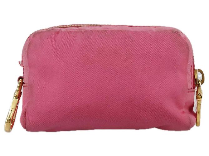 Pochette PRADA Nylon Rosa Oro Rosa Auth 108723 D'oro - vista 2