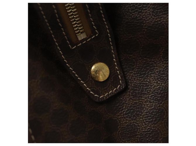 Céline Borsa a mano in tela Macadam CELINE in pelle PVC marrone oro Auth yk16623 D'oro - vista 11
