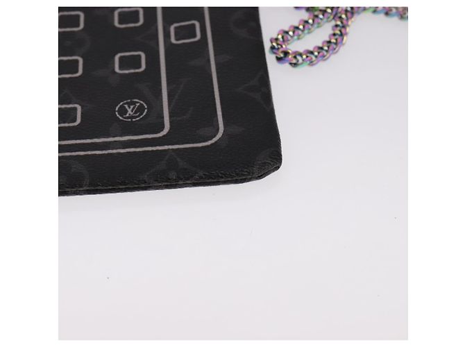 CUSTODIA PER IPHONE LOUIS VUITTON Monogram Eclipse Fragment M64449 LV Auth 107928 Monogramma - vista 14