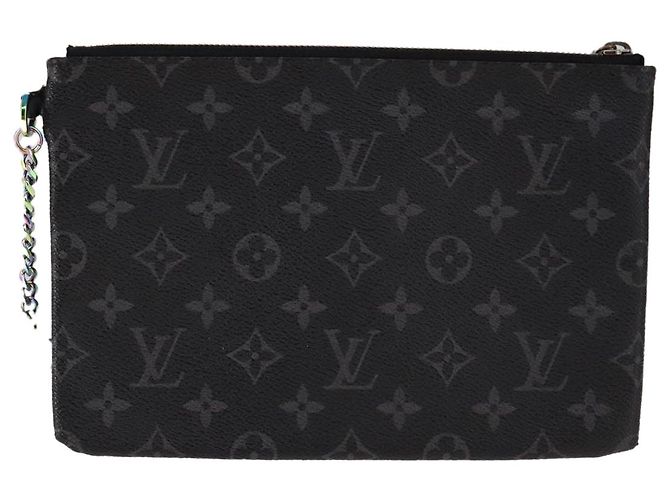 CUSTODIA PER IPHONE LOUIS VUITTON Monogram Eclipse Fragment M64449 LV Auth 107928 Monogramma - vista 2