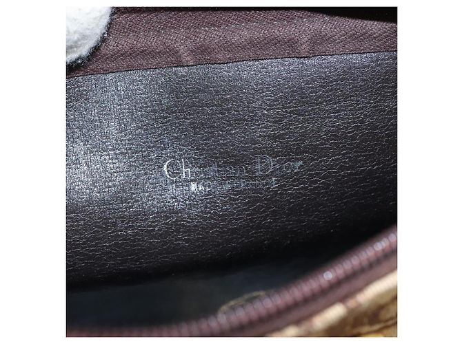 Borsa a spalla in tela Trotter Christian Dior marrone Auth 108645 - vista 11