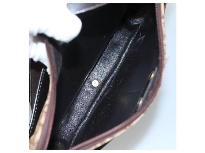 Borsa a spalla in tela Trotter Christian Dior marrone Auth 108645 - vista 12