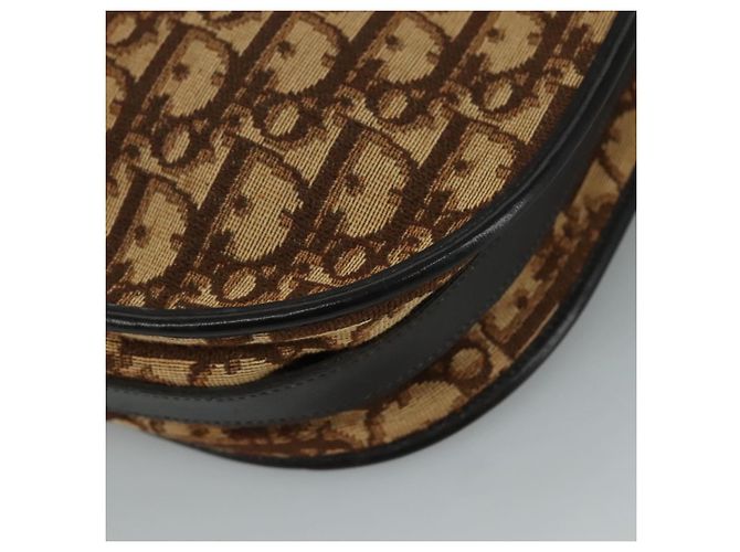 Borsa a spalla in tela Trotter Christian Dior marrone Auth 108645 - vista 14