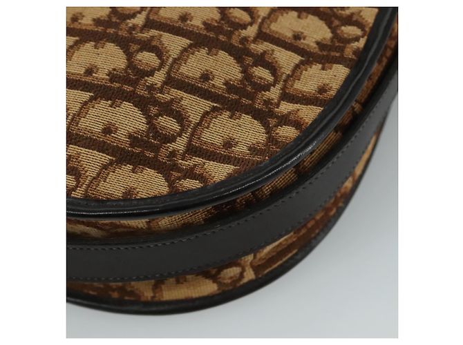 Borsa a spalla in tela Trotter Christian Dior marrone Auth 108645 - vista 15