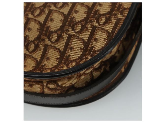 Borsa a spalla in tela Trotter Christian Dior marrone Auth 108645 - vista 16