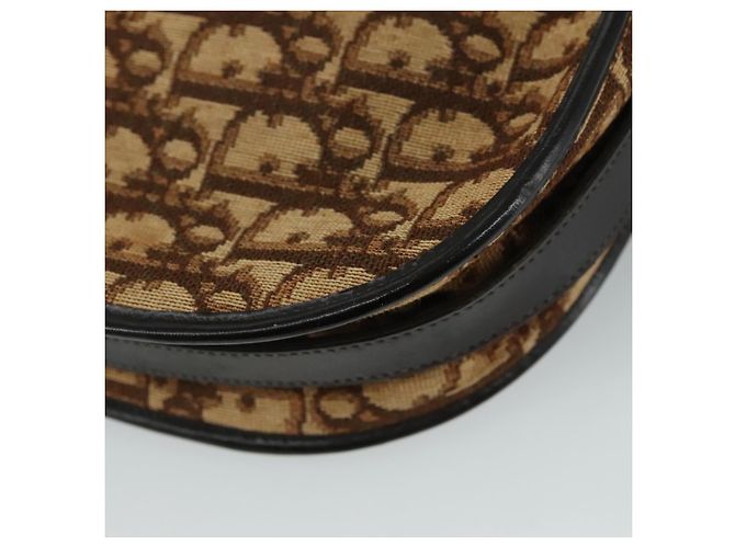 Borsa a spalla in tela Trotter Christian Dior marrone Auth 108645 - vista 17