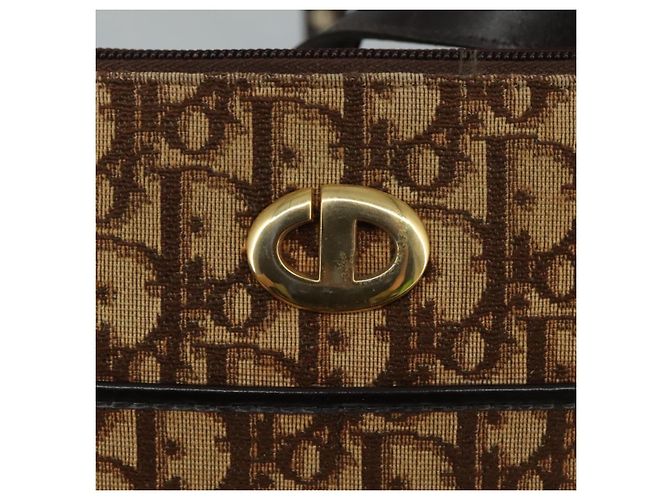 Borsa a spalla in tela Trotter Christian Dior marrone Auth 108645 - vista 18