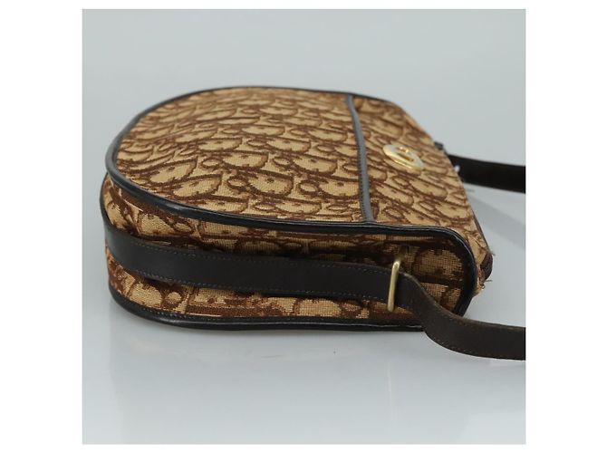 Borsa a spalla in tela Trotter Christian Dior marrone Auth 108645 - vista 3