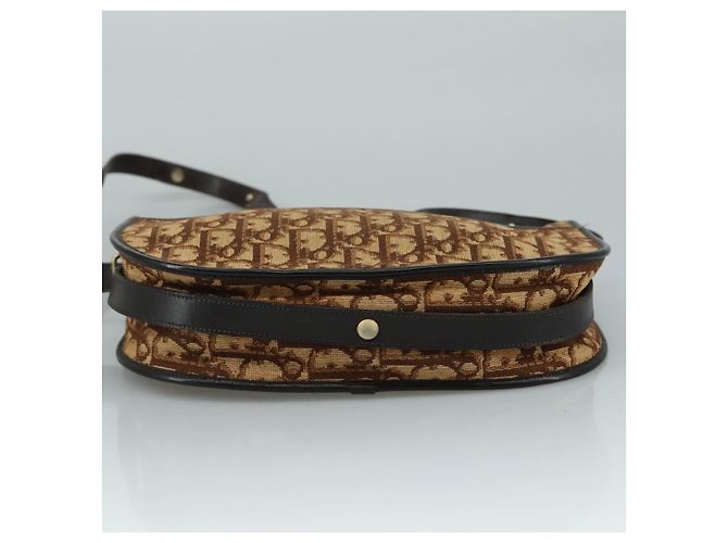 Borsa a spalla in tela Trotter Christian Dior marrone Auth 108645 - vista 5