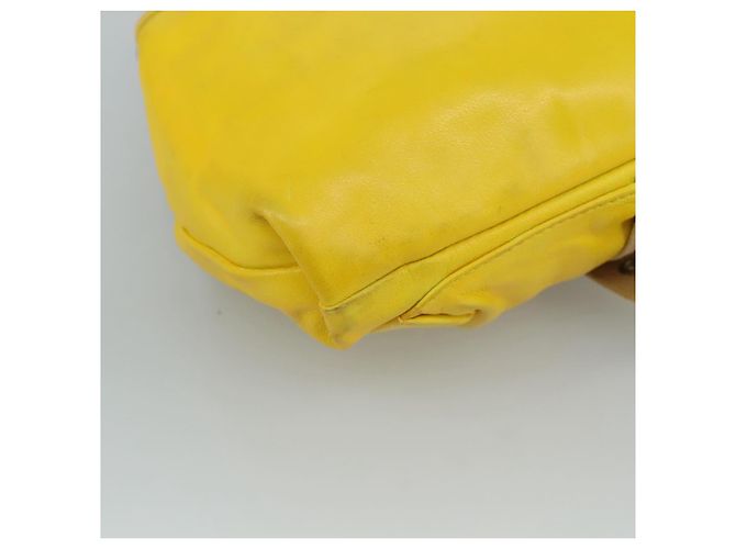 Borsa a spalla Miu Miu in pelle tela gialla beige Auth 108027 Giallo - vista 16