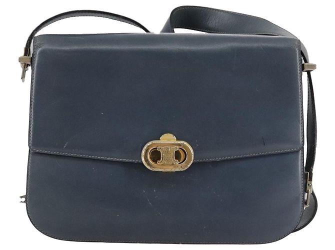 Céline Borsa a spalla CELINE in pelle blu Auth 105737 - vista 13
