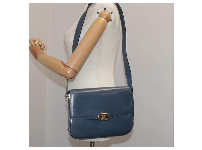 Céline Borsa a spalla CELINE in pelle blu Auth 105737 - vista 28