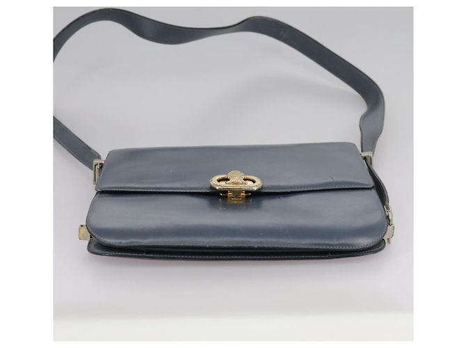 Céline Borsa a spalla CELINE in pelle blu Auth 105737 - vista 5