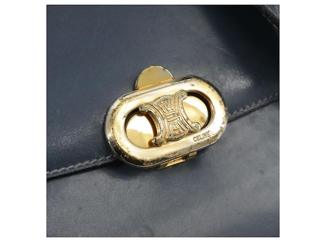 Céline Borsa a spalla CELINE in pelle blu Auth 105737 - vista 8