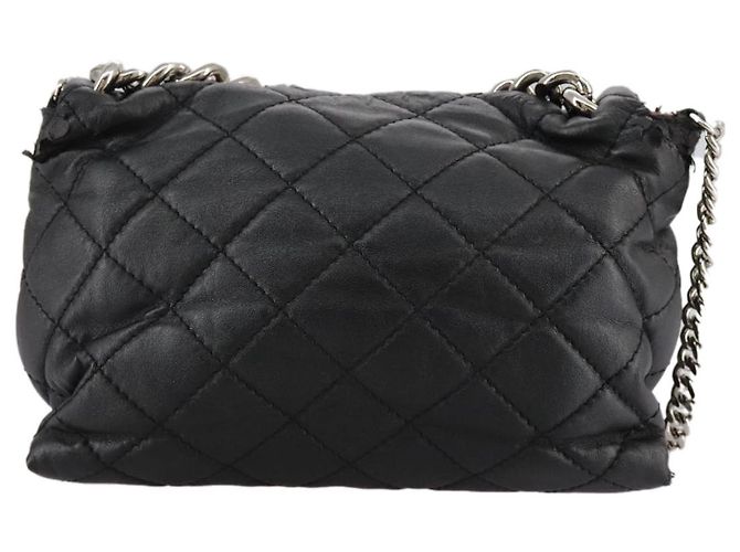 Autre Marque Borsa a mano in pelle Stella MacCartney con catena 2 in 1 nera argento autentica mr934 Nero - vista 2