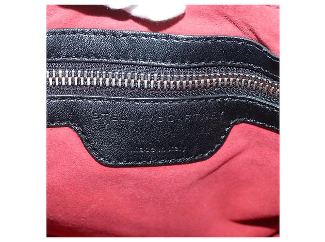Autre Marque Borsa a mano in pelle Stella MacCartney con catena 2 in 1 nera argento autentica mr934 Nero - vista 23