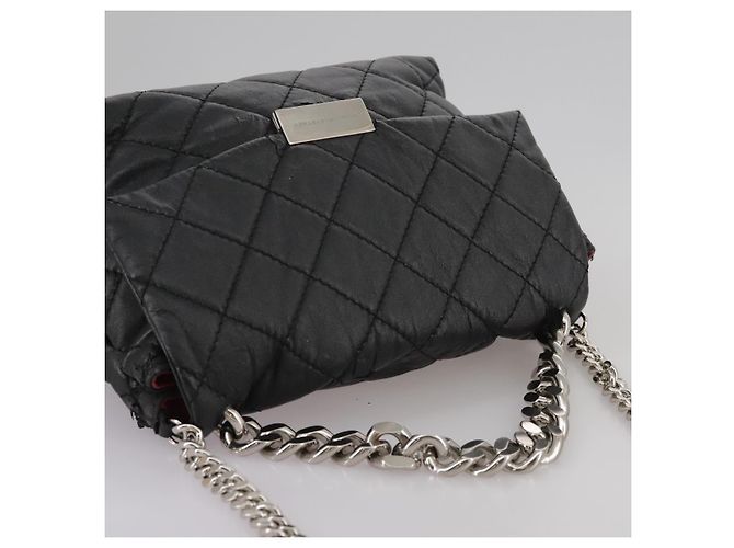 Autre Marque Borsa a mano in pelle Stella MacCartney con catena 2 in 1 nera argento autentica mr934 Nero - vista 8