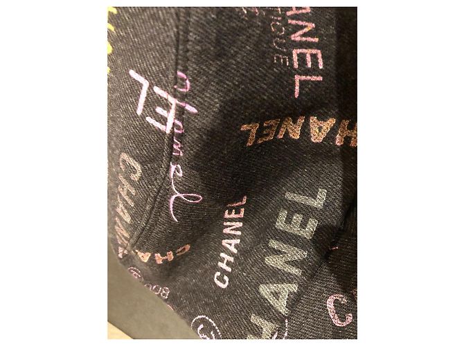 Cappello Chanel in denim grigio scuro cotone Grigio antracite - vista 2